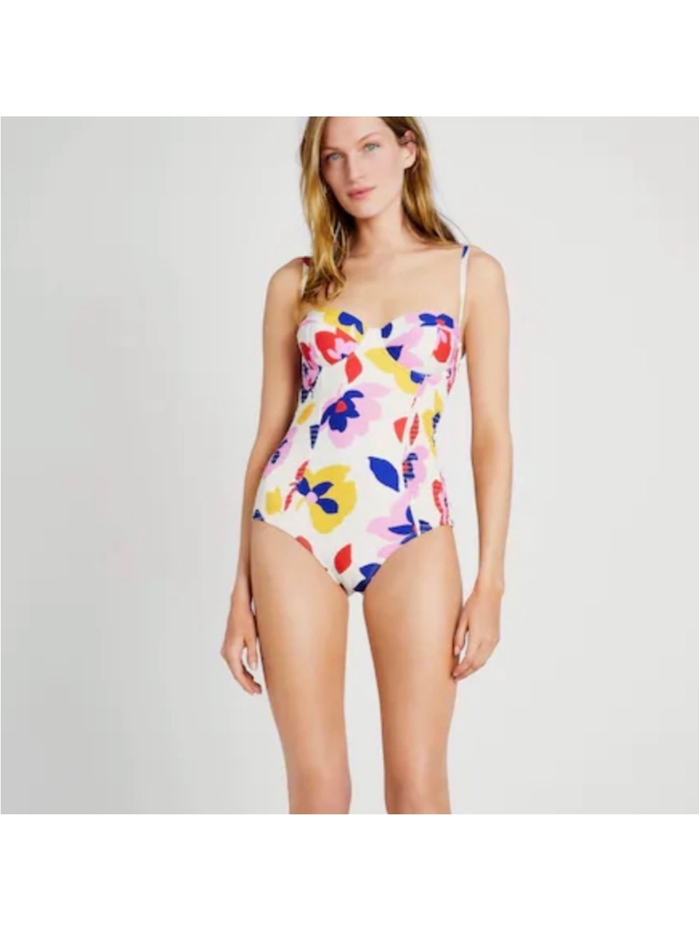Kate Spade New York Ivory Floral Swimsuit One-Piece Swim Size Large